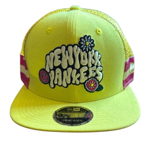 New York Yankees Snapback Hat Original Fit Yellow Floral Peace New Era 9Fifty - Picture 12 of 13